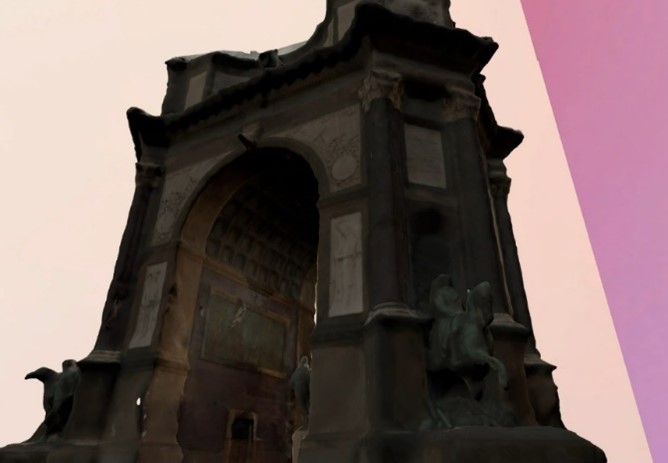 Figure 6_XReco_3D Productions XReco_Turin Arch in 3D, close up from below, in Unity3D.