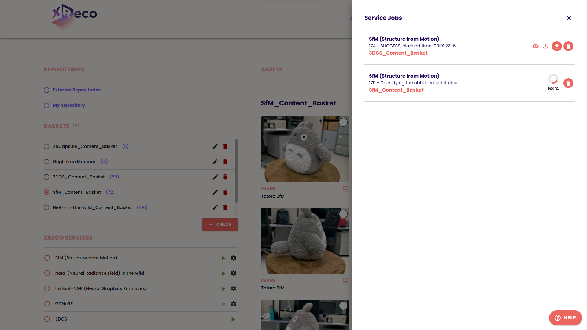 XReco_Tracking progress and managing jobs in the Service Jobs tab-5
